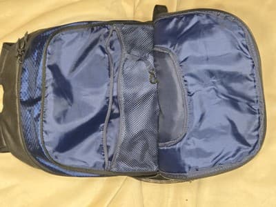 Reebok Trainer Backpack Logo Blue Black Laptop Compartment Padded - Thumbnail 7