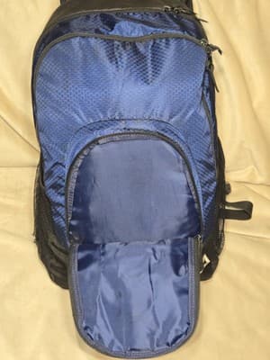 Reebok Trainer Backpack Logo Blue Black Laptop Compartment Padded - Thumbnail 6
