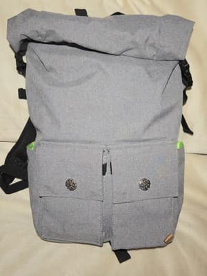 PKG Toronto Roll-Top Backpack Gray W/Black Trim Dry Bag - Image 1