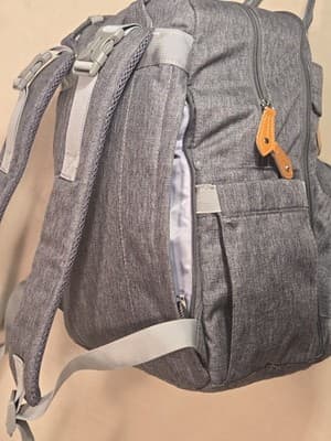 BabbleRoo Diaper Bag Backpack - Multi function Waterproof Diaper Bag, Dark Gray - Thumbnail 11