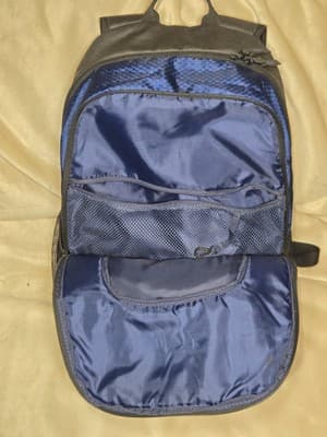 Reebok Trainer Backpack Logo Blue Black Laptop Compartment Padded - Thumbnail 8