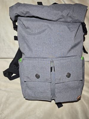 PKG Toronto Roll-Top Backpack Gray W/Black Trim Dry Bag - Thumbnail 2