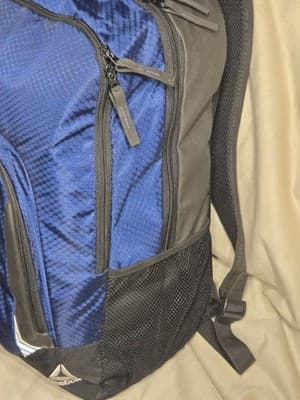 Reebok Trainer Backpack Logo Blue Black Laptop Compartment Padded - Thumbnail 3