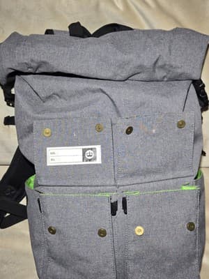 PKG Toronto Roll-Top Backpack Gray W/Black Trim Dry Bag - Thumbnail 6