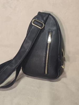 INICAT Small Sling Bag Crossbody Vegan Leather Fanny Pack CARBON BLACK - Thumbnail 3