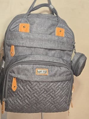 BabbleRoo Diaper Bag Backpack - Multi function Waterproof Diaper Bag, Dark Gray - Thumbnail 4