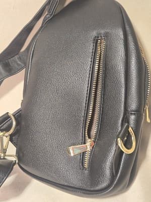 INICAT Small Sling Bag Crossbody Vegan Leather Fanny Pack CARBON BLACK - Thumbnail 7