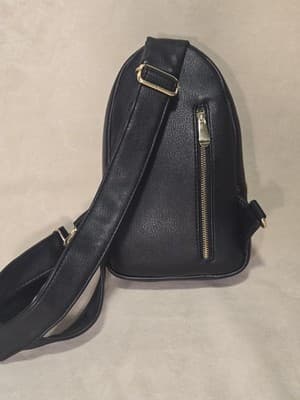 INICAT Small Sling Bag Crossbody Vegan Leather Fanny Pack CARBON BLACK - Thumbnail 4