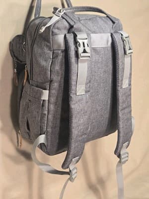 BabbleRoo Diaper Bag Backpack - Multi function Waterproof Diaper Bag, Dark Gray - Thumbnail 8