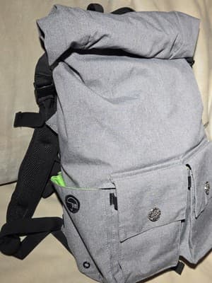 PKG Toronto Roll-Top Backpack Gray W/Black Trim Dry Bag - Thumbnail 4