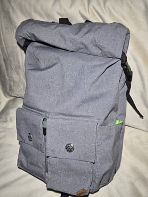 PKG Toronto Roll-Top Backpack Gray W/Black Trim Dry Bag - Thumbnail 3