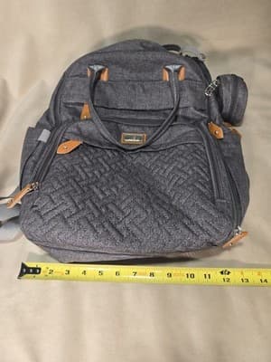 BabbleRoo Diaper Bag Backpack - Multi function Waterproof Diaper Bag, Dark Gray - Thumbnail 15