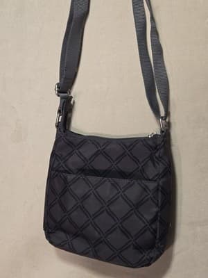 Baggallini Crossbody Purse Bag Travel Black & Dark Gray Geometric Print Small - Thumbnail 5