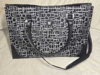 Diane Von Furstenberg Shoulder Bag Tote Monogram Canvas Leather Satchel - Image 1