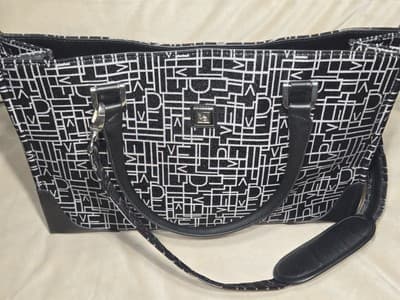Diane Von Furstenberg Shoulder Bag Tote Monogram Canvas Leather Satchel - Thumbnail 7