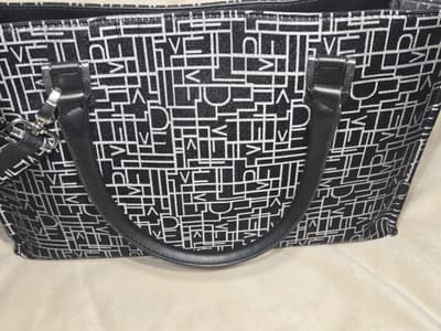 Diane Von Furstenberg Shoulder Bag Tote Monogram Canvas Leather Satchel - Thumbnail 6
