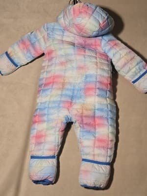 SNOZU Size 18M Pastel Quilted Puffer Snowsuit One Piece Blue Fleece Lined Infant - Thumbnail 2
