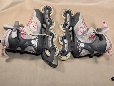 Used K2 Athena T Nine Women's Inline Skates Gray Pink Cancer Ribbon ABEC 5 - Thumbnail 4