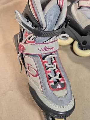 Used K2 Athena T Nine Women's Inline Skates Gray Pink Cancer Ribbon ABEC 5 - Thumbnail 9