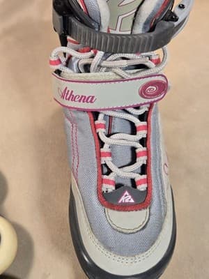 Used K2 Athena T Nine Women's Inline Skates Gray Pink Cancer Ribbon ABEC 5 - Thumbnail 8