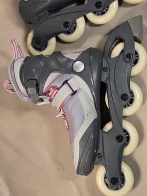 Used K2 Athena T Nine Women's Inline Skates Gray Pink Cancer Ribbon ABEC 5 - Thumbnail 10