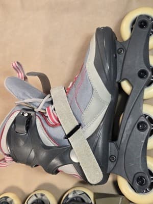 Used K2 Athena T Nine Women's Inline Skates Gray Pink Cancer Ribbon ABEC 5 - Thumbnail 7