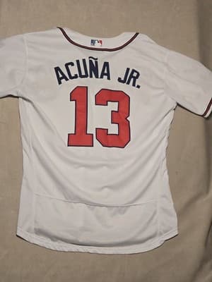 Ronald Acuna Jr Atlanta Braves Jersey Nike Authentic Collection White Size 48... - Thumbnail 6
