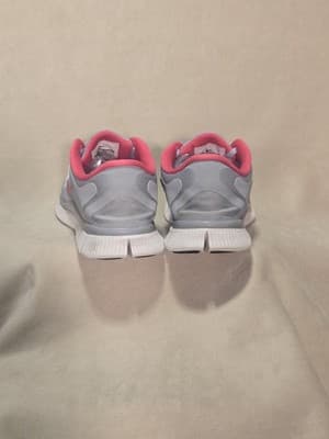 Nike Free 5.0 Womens 7.5 Athletic Running Sneaker Grey Pink Lace-Up Shoes - Thumbnail 8