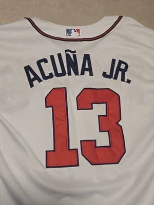 Ronald Acuna Jr Atlanta Braves Jersey Nike Authentic Collection White Size 48... - Thumbnail 7