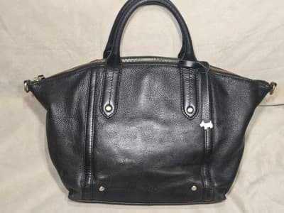 Radley London black Pebble Leather Crossbody Bag double handle dog boho - Image 1