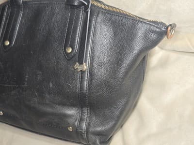 Radley London black Pebble Leather Crossbody Bag double handle dog boho - Thumbnail 2