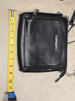 Steve Madden Women's Black Faux Pebbled Leather Cross Body Shoulder Bag - Thumbnail 9