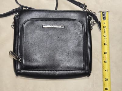 Steve Madden Women's Black Faux Pebbled Leather Cross Body Shoulder Bag - Thumbnail 10