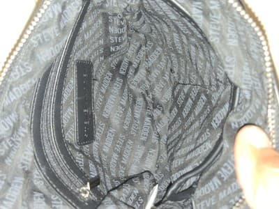Steve Madden Women's Black Faux Pebbled Leather Cross Body Shoulder Bag - Thumbnail 7