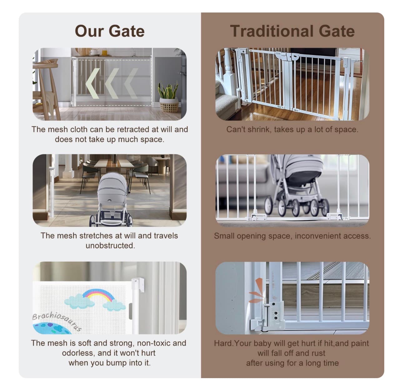 Yooshitmor Dinosaur Retractable Baby Gate - Thumbnail 4