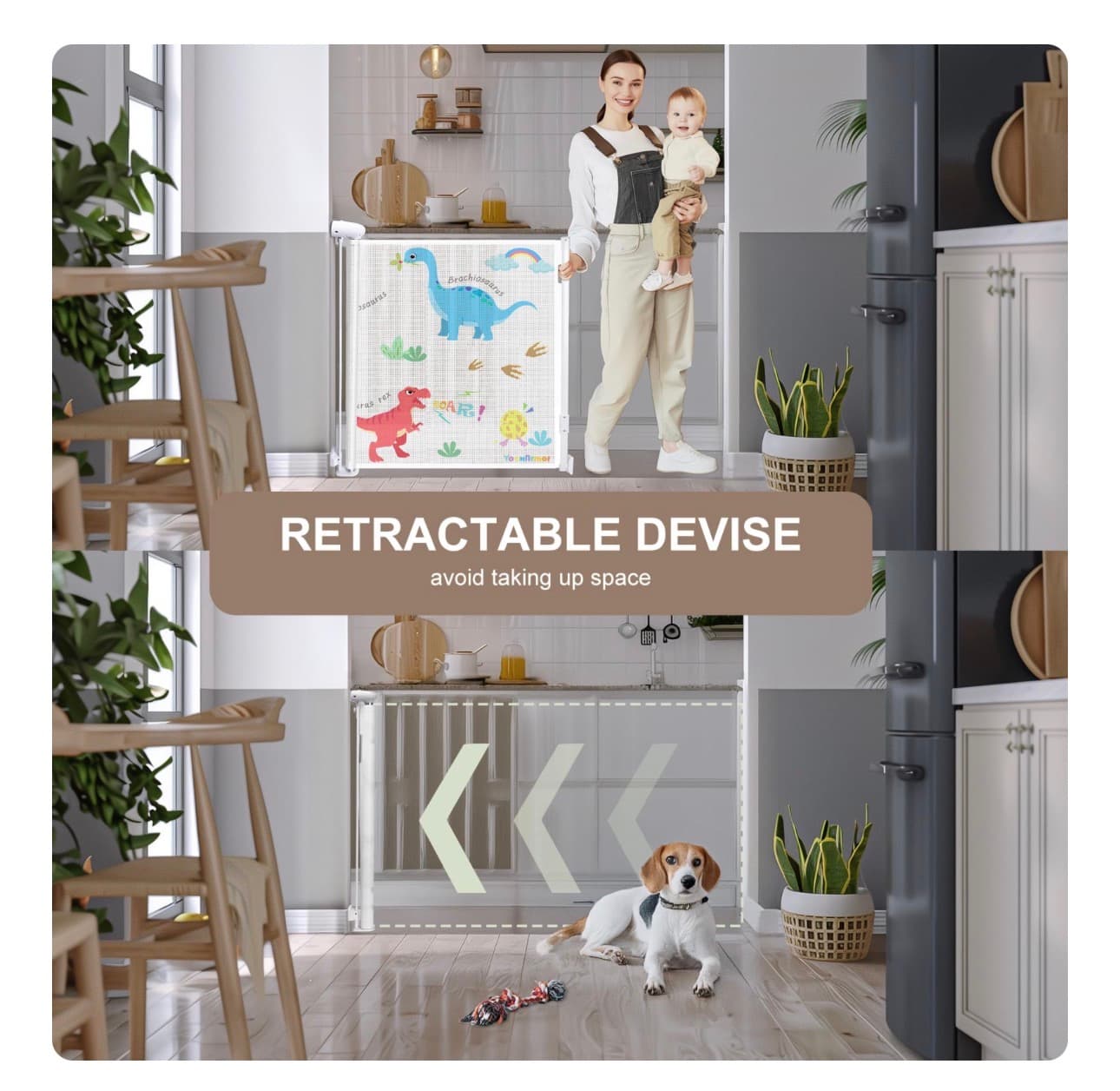 Yooshitmor Dinosaur Retractable Baby Gate - Thumbnail 5