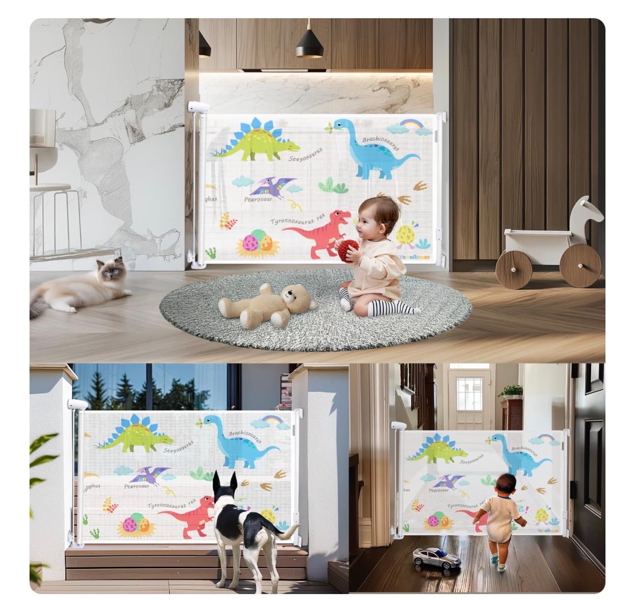Yooshitmor Dinosaur Retractable Baby Gate - Thumbnail 6