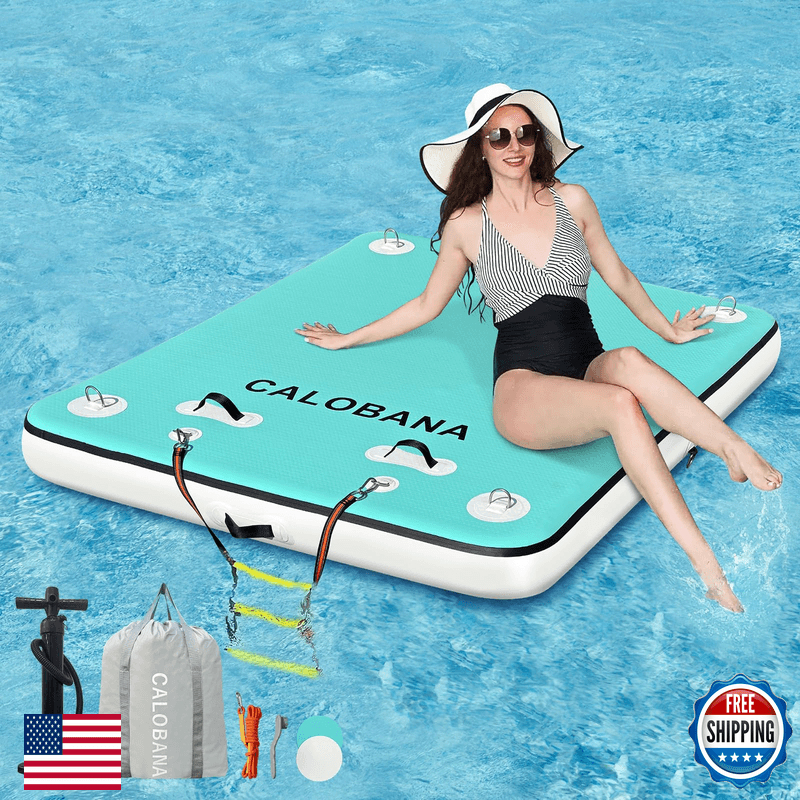 Calobana 8 X 6Ft Inflatable Floating Dock Lake Floats For Adults Floating Raft - Image 1
