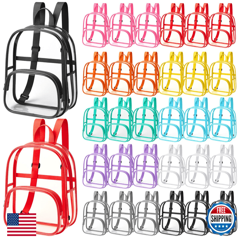 Aliceset Clear Backpack Bulk Waterproof Transparent Colorful Bookbag Donation - Image 1