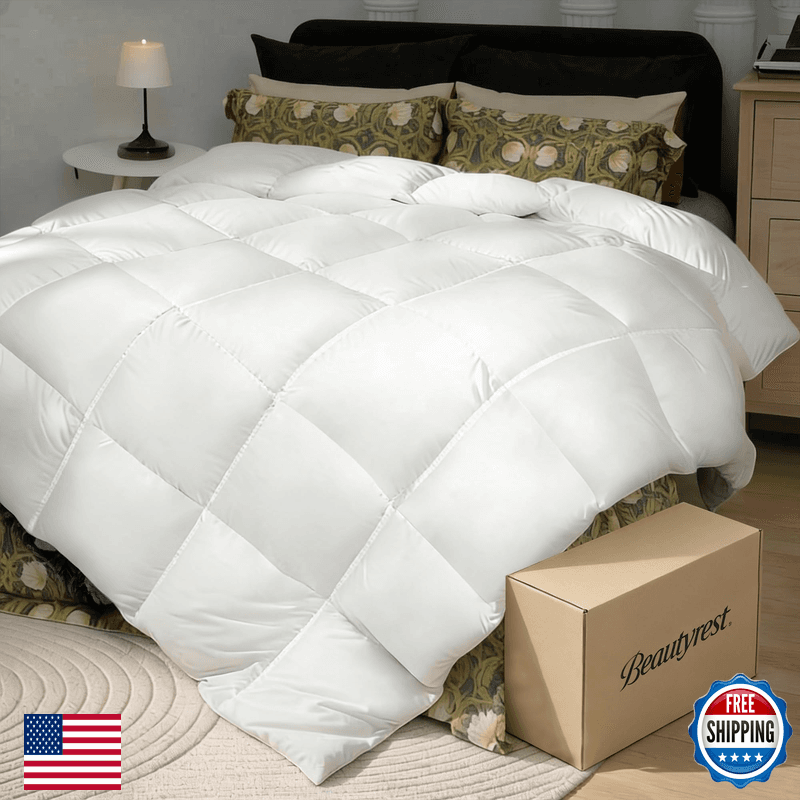 Beautyrest Goose Down Fiber Comforters King Size All Season Luxury White Duvet - Image 1