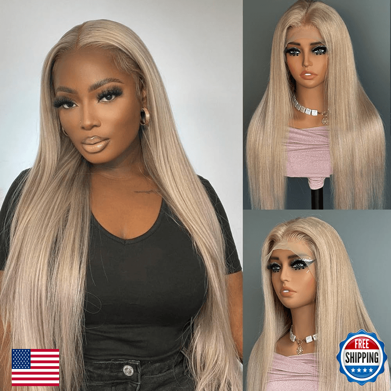 Sherico Ash Blonde Lace Front Human Hair Wig For Black Women180 Density Pre - Image 1