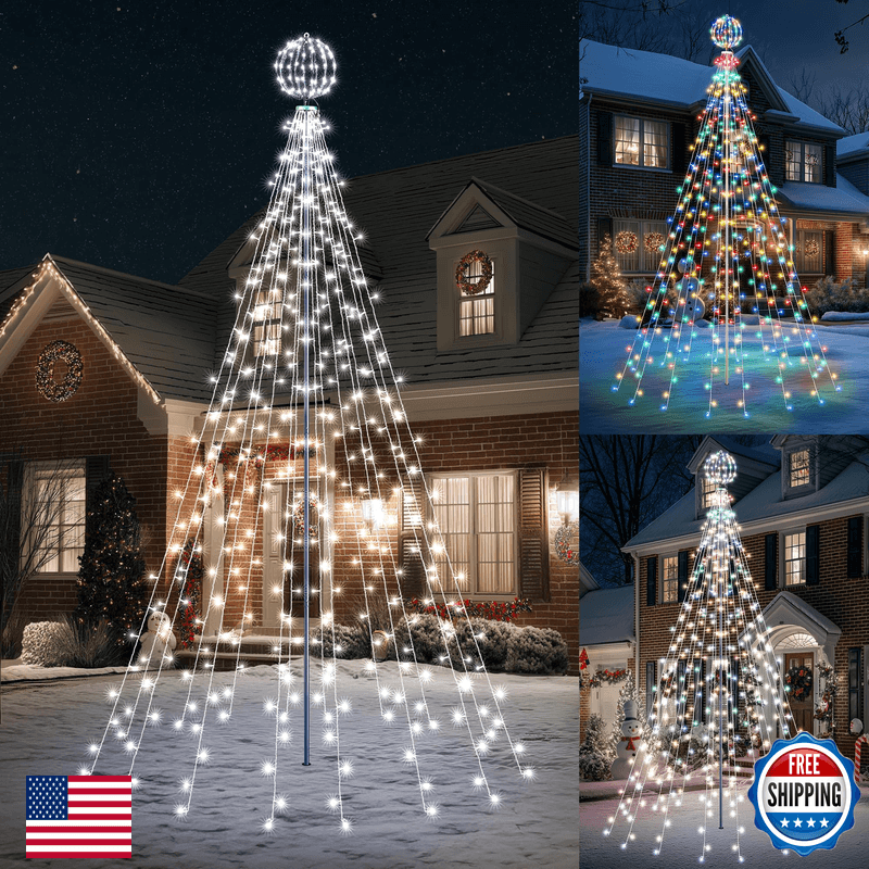 Lomotech Color Changing Christmas Tree Lights - 10Ft 444 Led 7.8 Ball Remote - Image 1