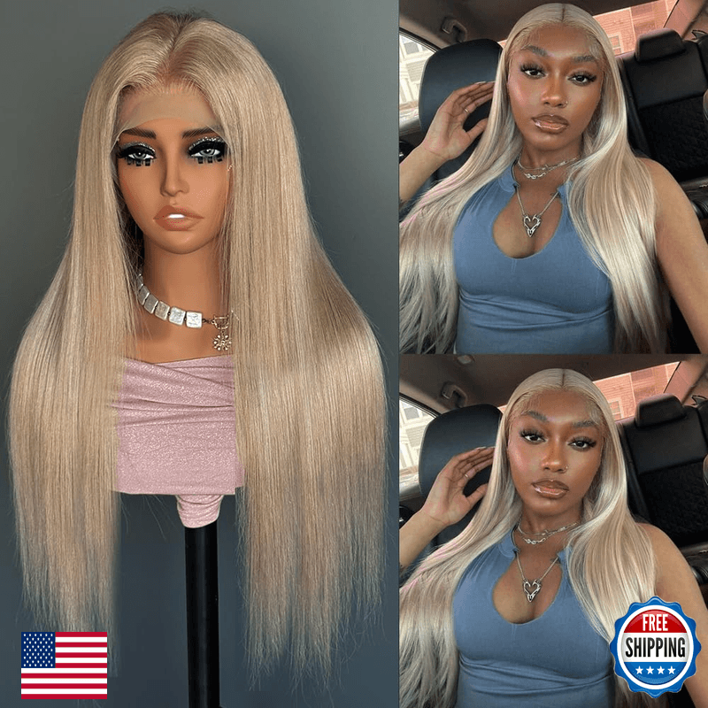 Sherico Ash Blonde Lace Front Wig Human Hair For Black Women13X6 Hd Invisible - Image 1
