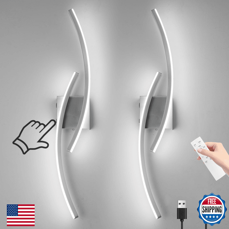 Sovinzert Battery Operated Wall Sconce Set Of 2Brushed Nickel Wall Sconces - Image 1