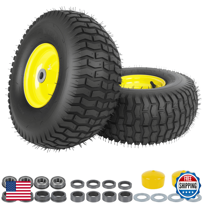 Hightall 2 Pack15X6-6 Lawn Mower Tire And Wheeltubeless 15X6.00-6Nhs Lawn Mower - Image 1