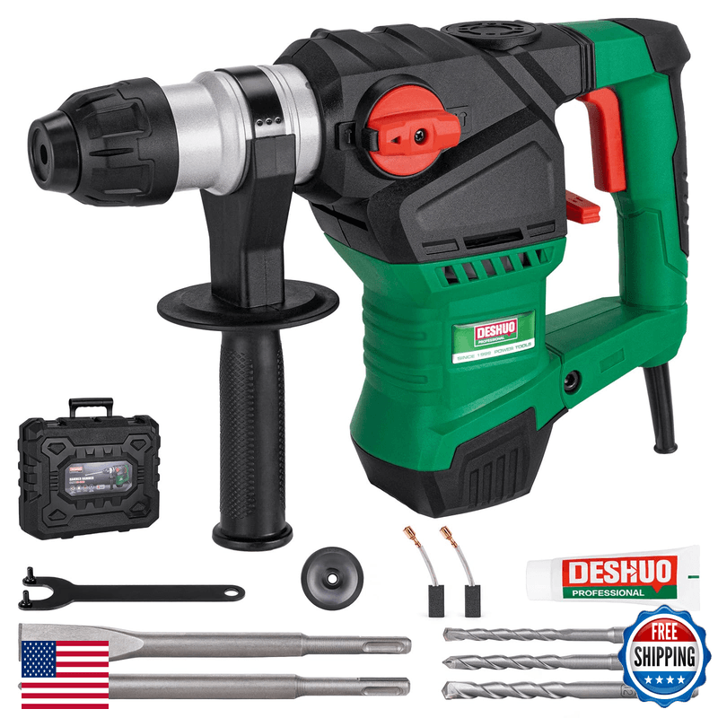 Deshuo 1-1/4 Sds-Plus Rotary Hammer Drill 12.5 Amp 3 Functions Corded Vibration - Image 1