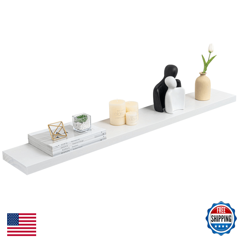 Fun Memories 48 Inch Floating Shelves For Wall Deep Rustic Solid Pine Wood - Image 1