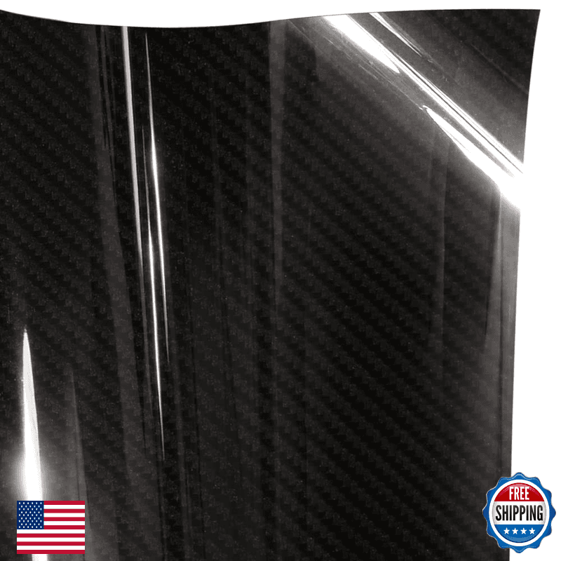 Vvivid True Gloss Carbon Black Vinyl Wrap Film Roll 5Ft X 5Ft - Image 1