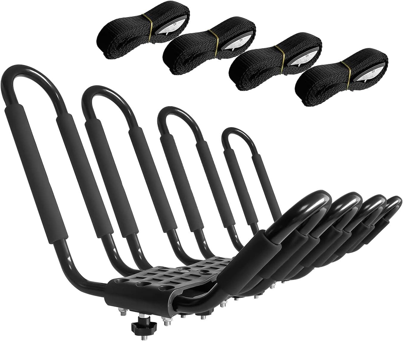Kayak Roof Rack, 2 Pair J-Bar Roof Rack with 4 Ropes. Heavy Duty Kayak Roof Carr - Image 1