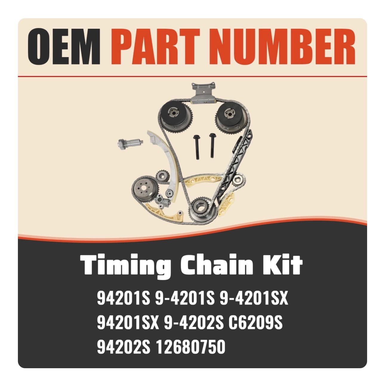 Head Gasket Set & Timing Chain Kit & Water Pump Fit For Buick Regal Verano LaCrosse Chevrolet Equinox Captiva Sport Malibu Impala GMC Terrain 2.4 L4 2010-2017 9-4201S HS26517PT 12630084 - Thumbnail 6